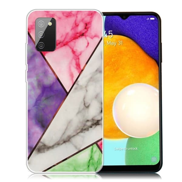 Marmordesign Samsung Galaxy A03s deksel - Lilla / Rose / Hvit / Grønn Multicolor