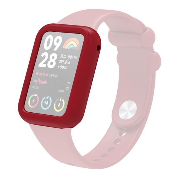 Xiaomi Smart Band 8 Pro Mykt silikonetui Støtsikkert Smart Watch Frame Deksel - Vinrød Red