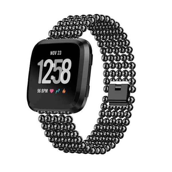 Fitbit Versa klocklänk rostfri stål pärlor - Svart Svart