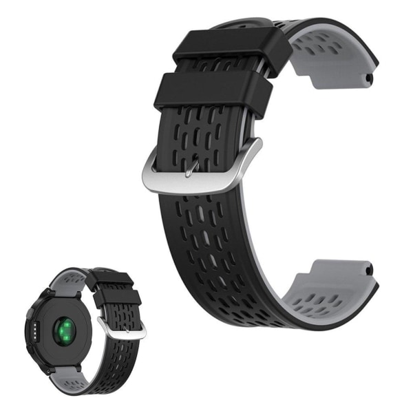 Dobbeltfarvet silikoneurrem til Garmin-enheder - Sort / Grå Black