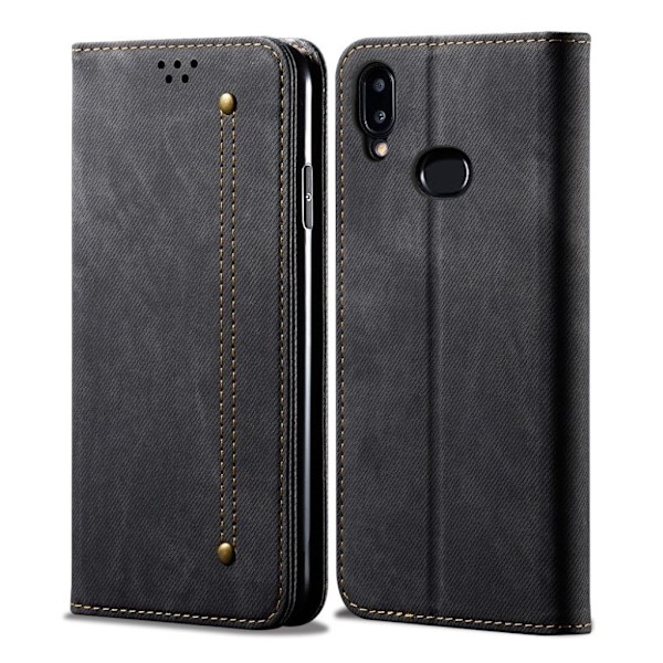 Jeans Samsung Galaxy A10s etui - Sort Black