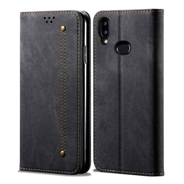 Jeans Samsung Galaxy A10s Flip kotelot - Musta Black