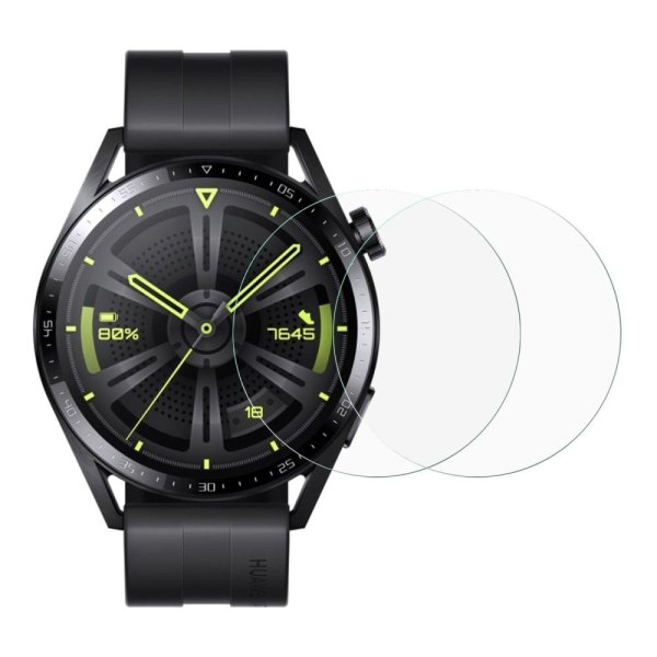 2Pcs Huawei Watch GT 3 (46mm) HD clear tempered glass screen pro Transparent