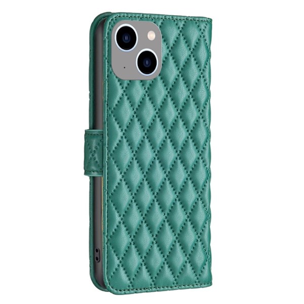 Rhombus mat iPhone 15 flip etui - Grøn Green