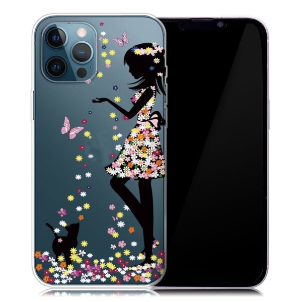 Deco iPhone 13 Pro Max Suojakotelo - Perhonen Girl Multicolor