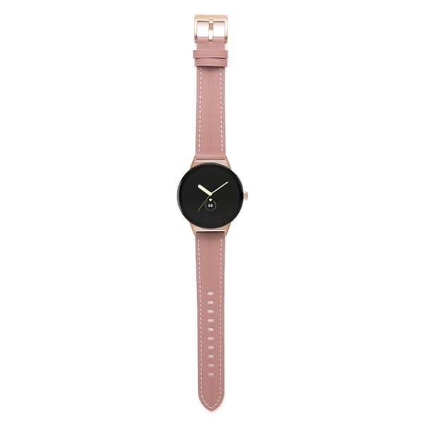 Klockarmband i äkta läder till Google Pixel Watch - Mörkrosa Rosa