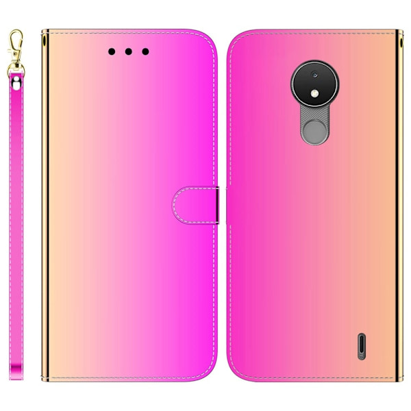 Mirror Nokia C21 Flip Etui - Rose Pink