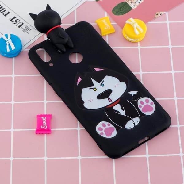 Huawei Y7 2019 3D dyre etui - Hund Multicolor