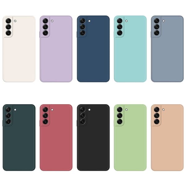 Avfasat gummerat droppskydd för Samsung Galaxy S22 - Beige Brun