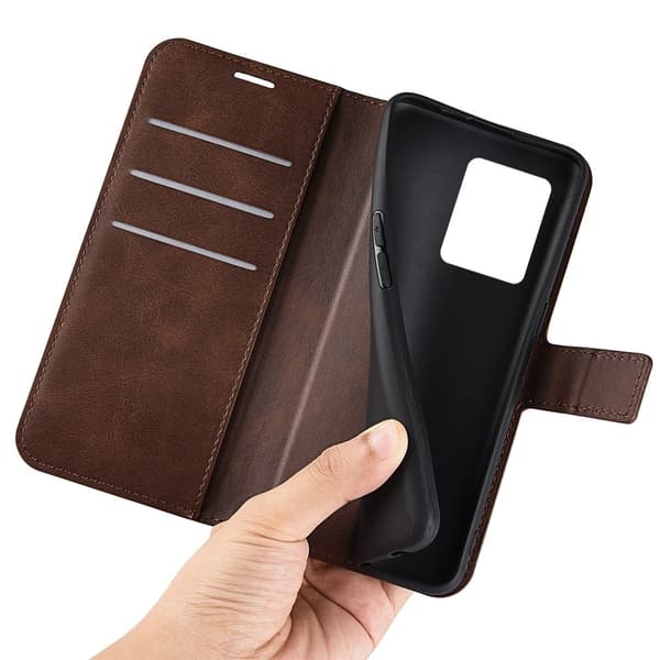 Læderetui med Pung til ZTE Blade V30 - Brun Brown