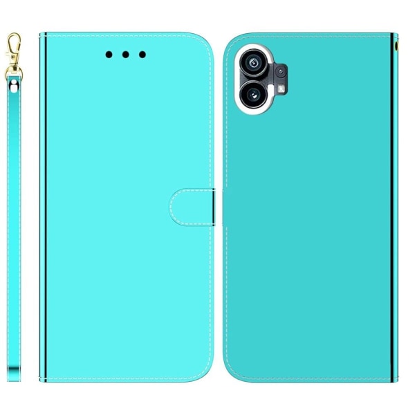 Mirror Nothing Phone (1) Flip Etui - Cyan Green