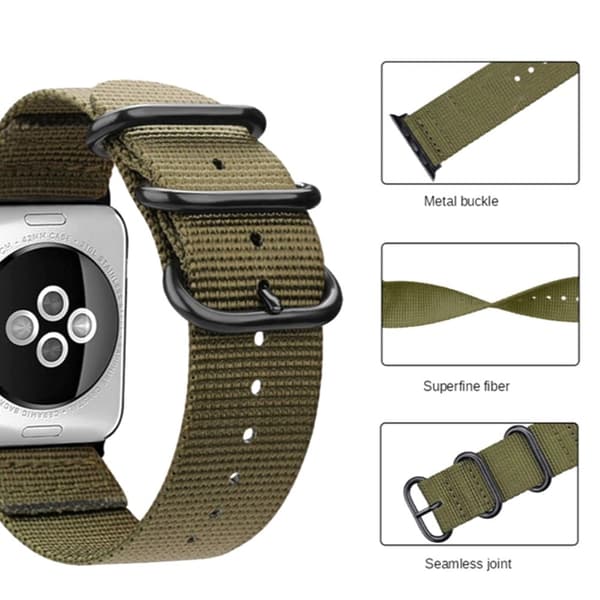 Apple Watch Series 8 (41 mm) nylonband med tre öglor - Svart / Orange Orange