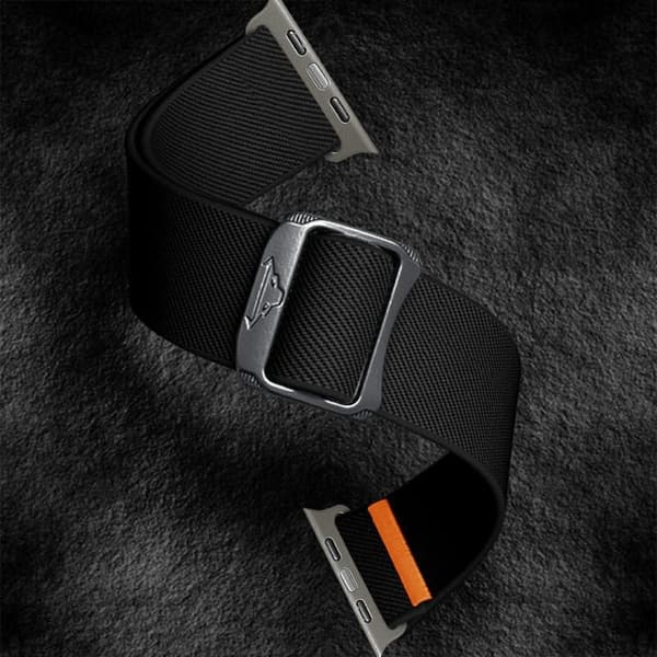 Nylonrem til Apple Watch Series 49mm - 45mm - 44mm - 42mm bånd - Sort Black