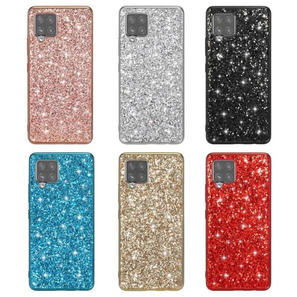 Glitter Samsung Galaxy A42 5G skal - Blå Blå