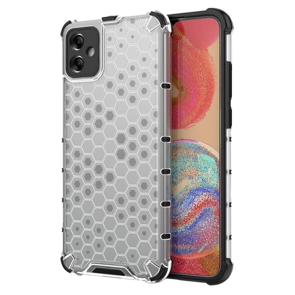 Bofink Honeycomb Samsung Galaxy F04 / Samsung Galaxy M04 / Samsung Galaxy A04e skal - Silver/Grå Silvergrå