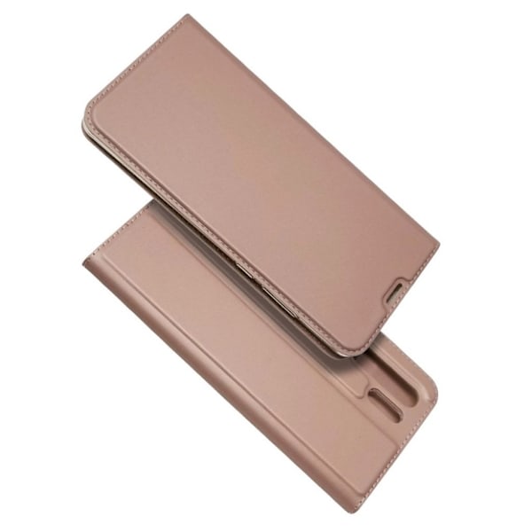 Huawei P30 Pro auto-absorberet læder flip etui - Rosa Guld Multicolor