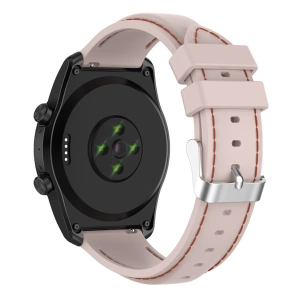 22mm Universal enkel farve strikket silikone urrem - Lyserød Pink