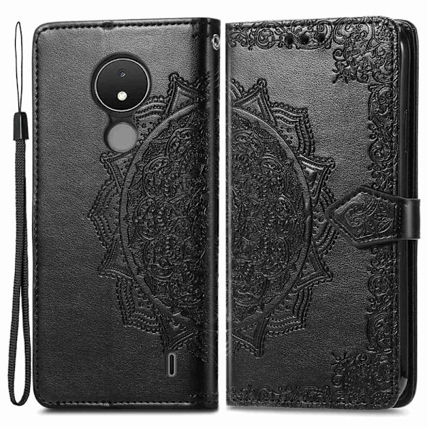 Mandala Nokia C21 Flip Etui - Sort Black