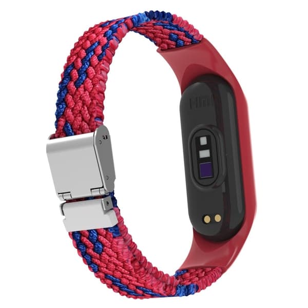 Xiaomi Mi Band 7 nylon-urrem - Rød / Blå Red