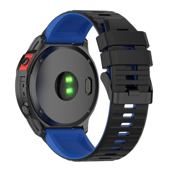 Garmin Fenix 7X dual color silicone watch strap - Black / Blue Black