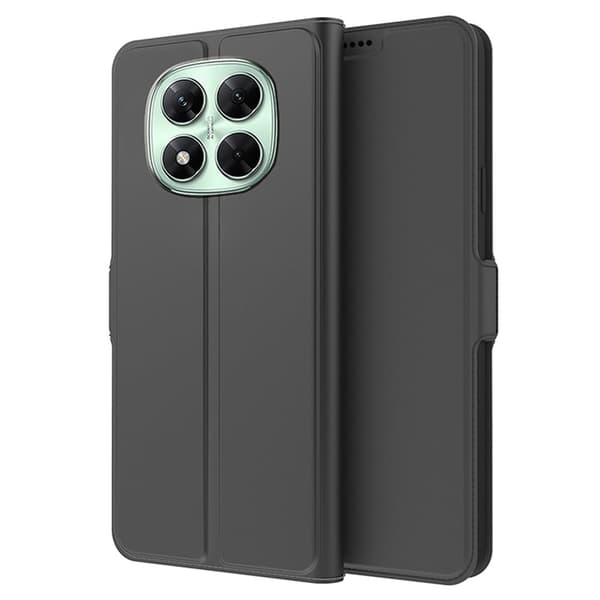 Glat og tyndt premium Xiaomi Redmi Note 14 Pro 5G læderetui - Sort Black