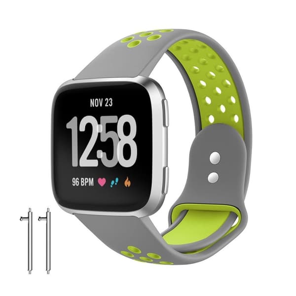 Fitbit Versa klokkereim i silikon - Grå og grønn Multicolor