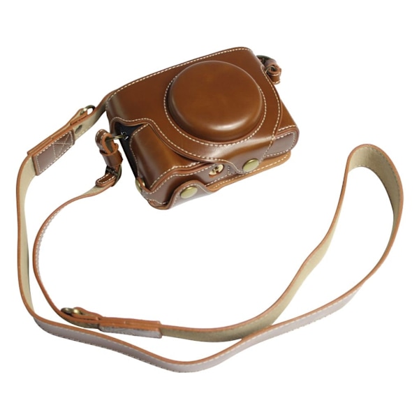 Canon PowerShot G5 X Mark II durable leather case - Brown Brown