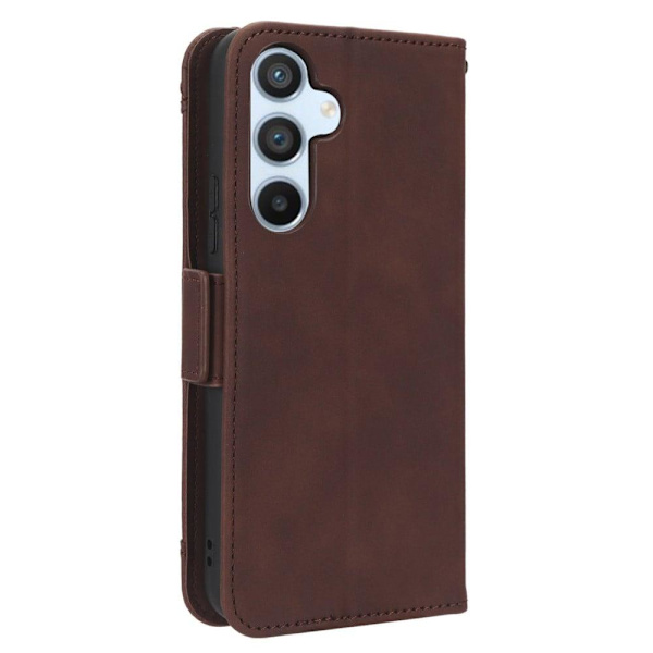 Stilfuldt Læder Etui med Pung til Samsung Galaxy A54 - Brun Brown
