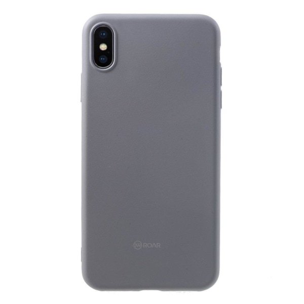 iPhone Xs Max ROAR KOREA matta pintainen joustava muovinen takasuoja kuori - Harmaa Silver grey