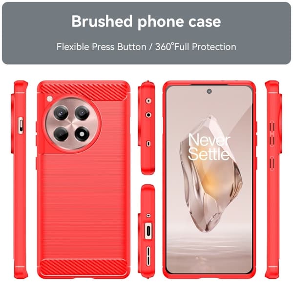 Carbon Flex OnePlus 12R / OnePlus Ace 3 kotelot - Punainen Red