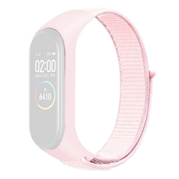Xiaomi Mi Band 7 / 6 / 5 nylon klokkerem - Rosa Pink