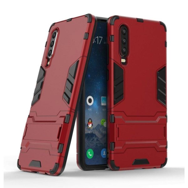 Huawei P30 holdbar hybrid etui - Rød Red