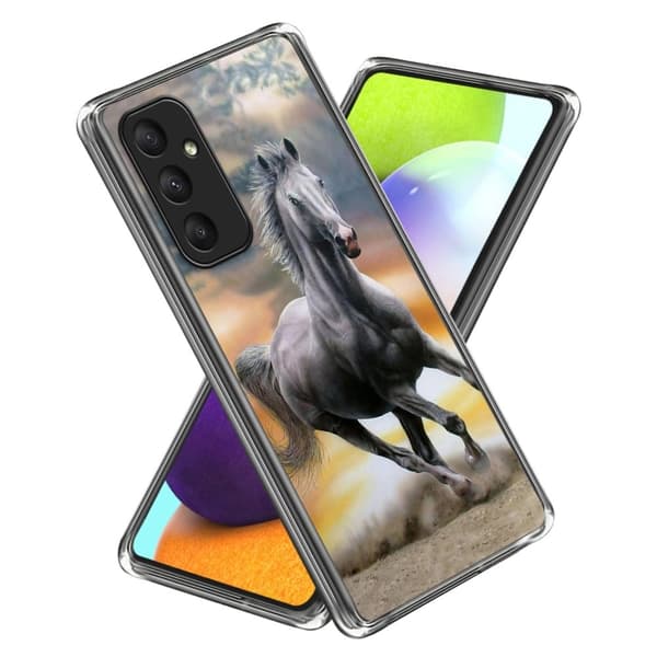 Deco Samsung Galaxy A15 deksel - Løpende Hest Silver grey