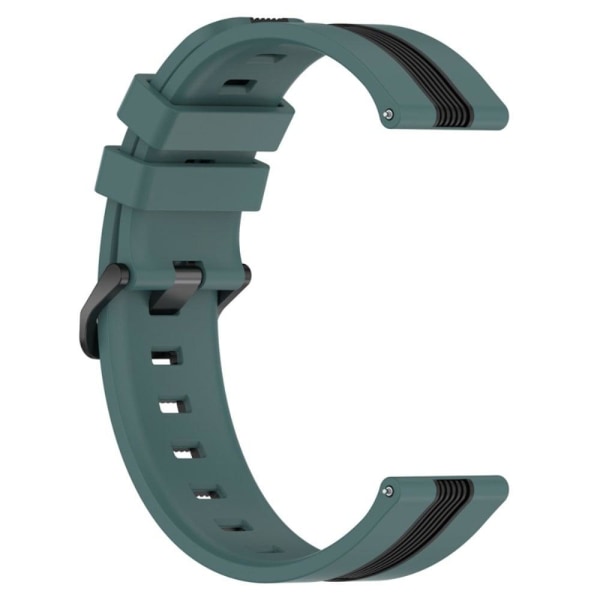 20mm Universal dual-color silicone watch strap - Olive Green / B Grön