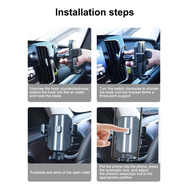 Universal air outlet car phone mount holder Black