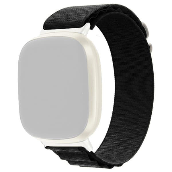 Fitbit Sense / Versa 3 nylonkellon hihna - Musta Black