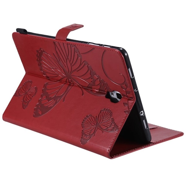 Samsung Galaxy Tab A 10.5 painettu Perhonen nahkainen flip suojakotelo - Punainen Red