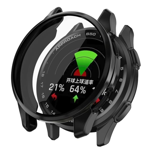 Garmin Approach S50 -kellon kotelo Galvanointi Täysin kääritty joustava kansi - Musta Black