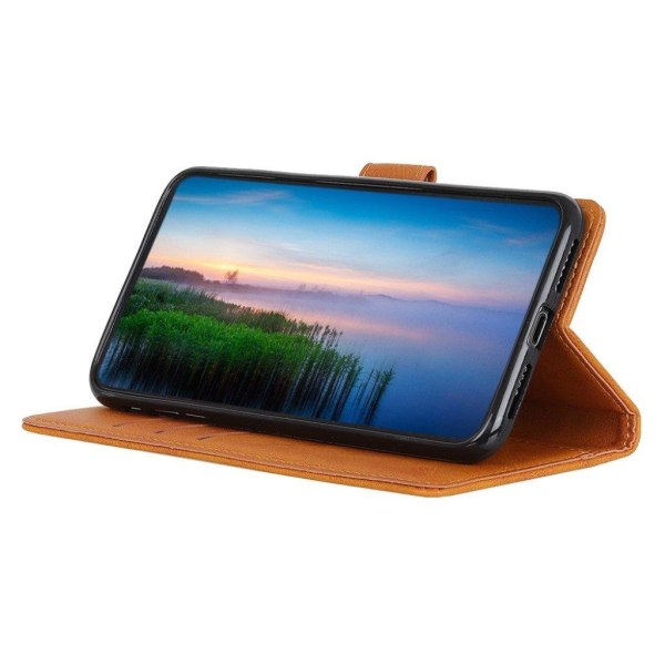 Samsung Galaxy A50 matta nahkakotelo - Ruskea Brown