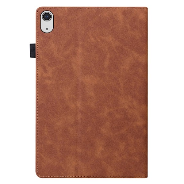 iPad 10.9 (2022) / iPad 10th Gen Business Folio stander etui Vegansk Læder Wallet Auto Wake / Sleep Tablet Cover med elastisk bånd og blyantholder - B Brown