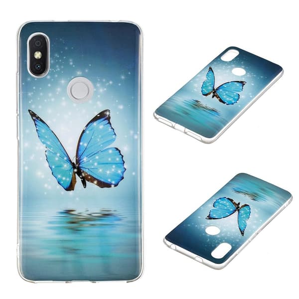 Butterfly läder Xiaomi Redmi S2 fodral - Blå Blå