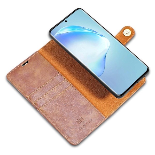 DG.MING Samsung Galaxy S20 Plus 2-in-1 lompakkokotelo - Ruskea Brown
