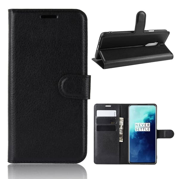 Classic OnePlus 7T Pro flip etui - Svart Black