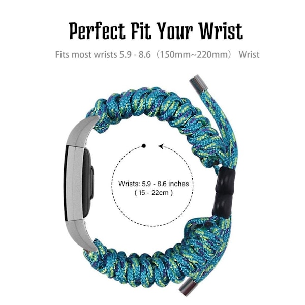 Fitbit Charge 2 braided watch band - Lake Blue Blå