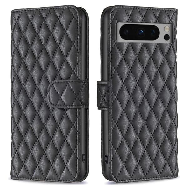Rombuskuvioinen matta läppäkotelo Google Pixel 8 Pro - Musta Black