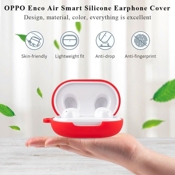 Oppo Enco Air silikoneetui med spænde - Blå Blue