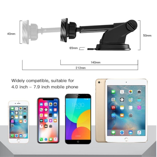 YESIDO C67 Universalholder til bilmontering - Sort Black