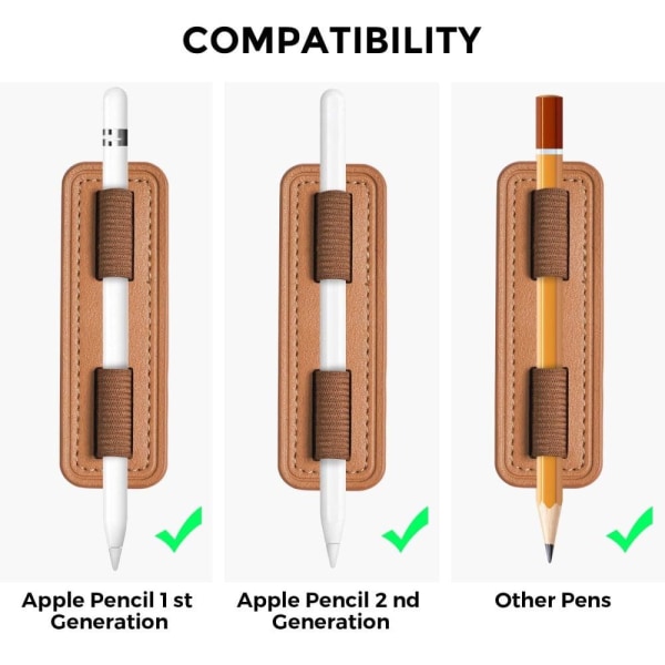 Apple Pencil leather pen sleeve - Brown Brown