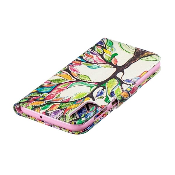Samsung Galaxy A50 kuvioitu nahkakotelo - Värillinen Puu Multicolor