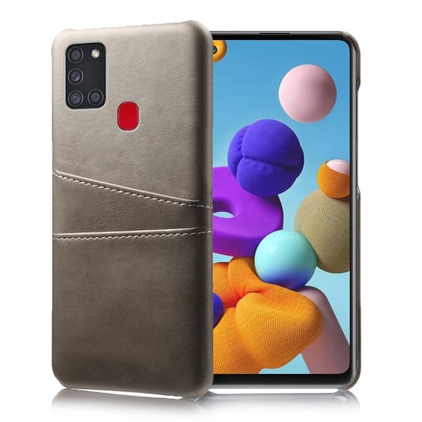 Samsung Galaxy A21s skal med korthållare - Silver/Grå Silvergrå